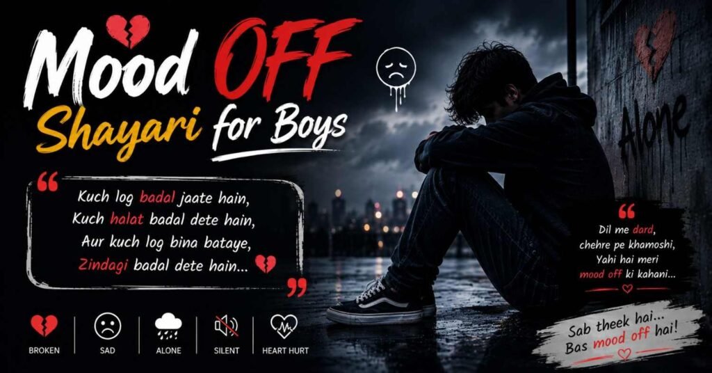 Mood Off Shayari | Best Sad Boy & Girl DP Shayari 2026