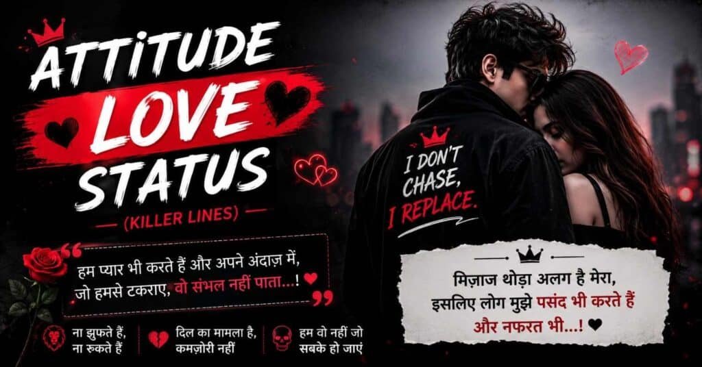 Love Status in Hindi – लव स्टेटस हिंदी में