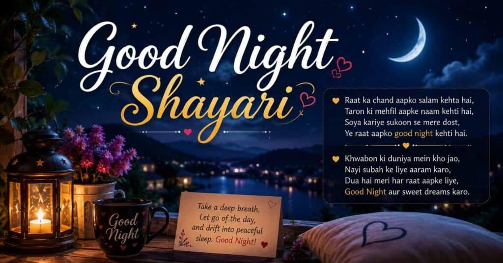 Good Night Shayari | Best शुभ रात्रि शायरी Collection 2026